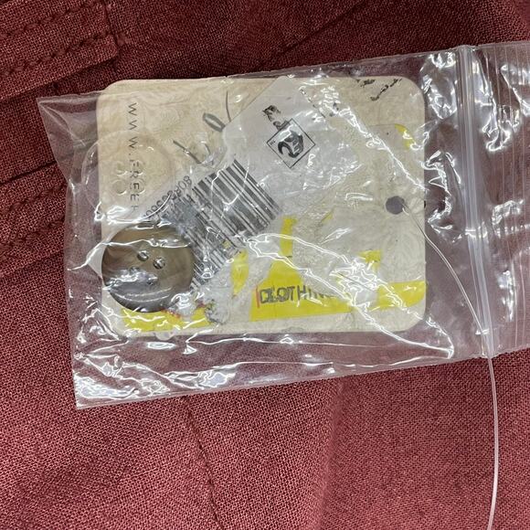 Free People Calla Trousers Linen Blend Relaxed Fit Wine Women's Size 12 NWT - Picture 5 of 11